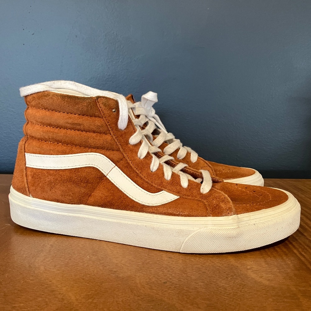 Vans Sk8-Hi Suede Tortoise Shell Brown sneakers. Men's 9, Women's 10.5